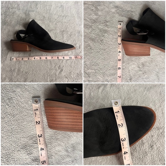 Lucky Brand Farryn Low Heel Slingback Almond Toe Suede Leather Bootie Black - Picture 11 of 11